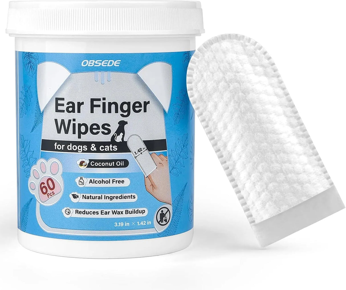 OBSEDE - OBSEDE Ear Cleaner Finger Wipes 60 Toallitas - The Red Vitamin MX - Cuidado Del Oído De Perros - {{ shop.shopifyCountryName }}