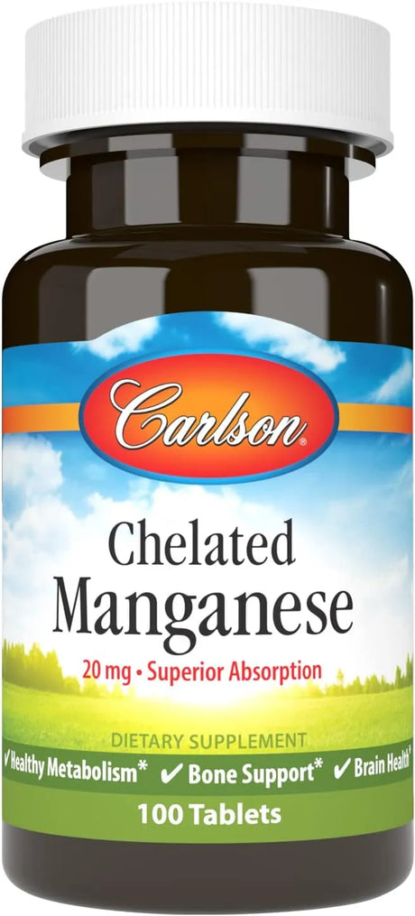 CARLSON - Carlson Chelated Manganese 20Mg. 100 Tabletas - The Red Vitamin MX - Suplementos Alimenticios - {{ shop.shopifyCountryName }}