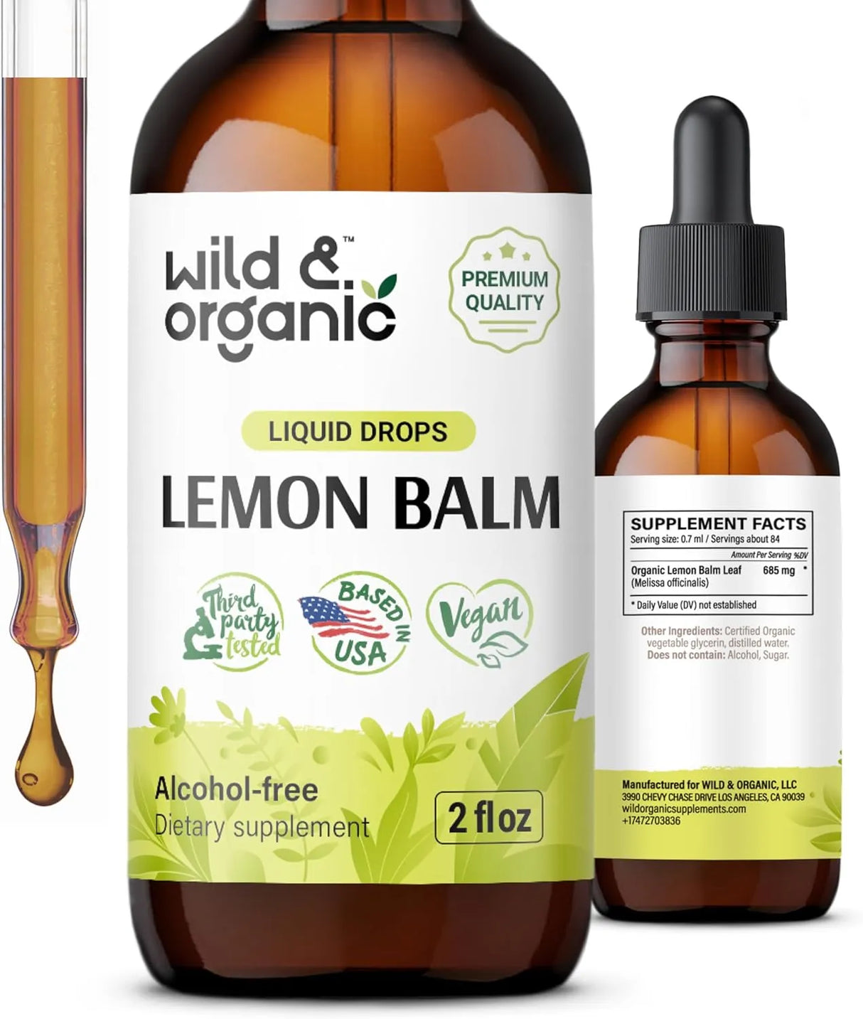WILD & ORGANIC - Wild & Organic Lemon Balm Drops 2 Fl.Oz. - The Red Vitamin MX - Suplementos Alimenticios - {{ shop.shopifyCountryName }}