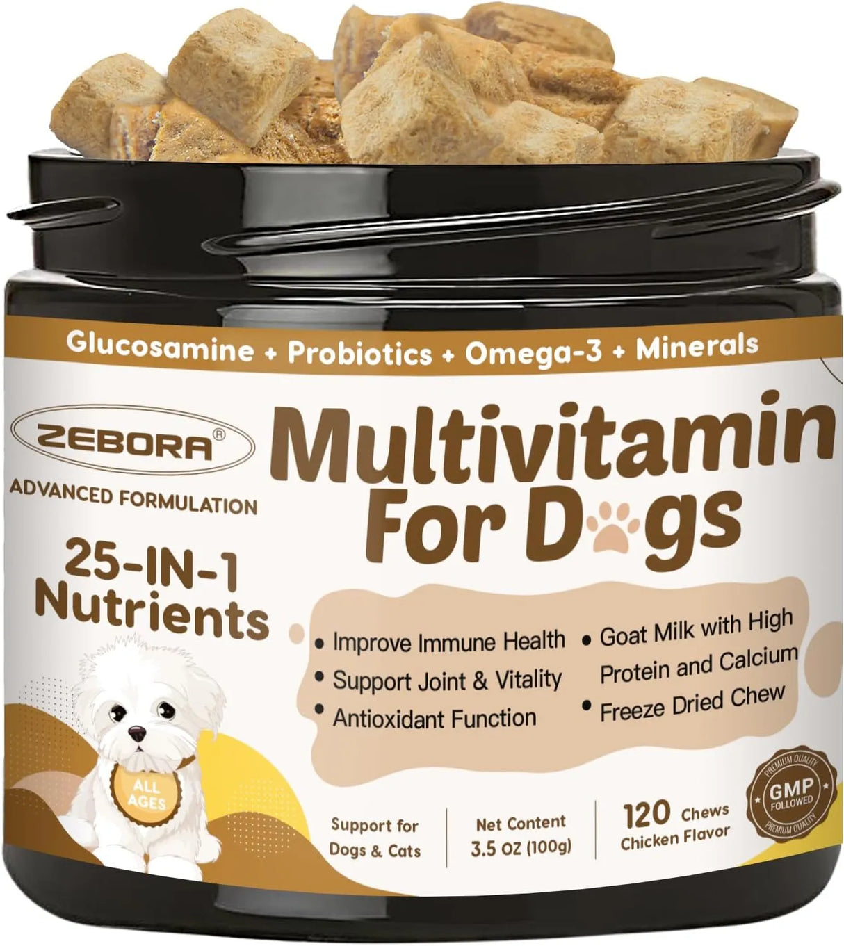 ZEBORA - ZEBORA Dog Multivitamin with Probiotics 120 Masticables - The Red Vitamin MX - Multivitamínicos Para Perros - {{ shop.shopifyCountryName }}