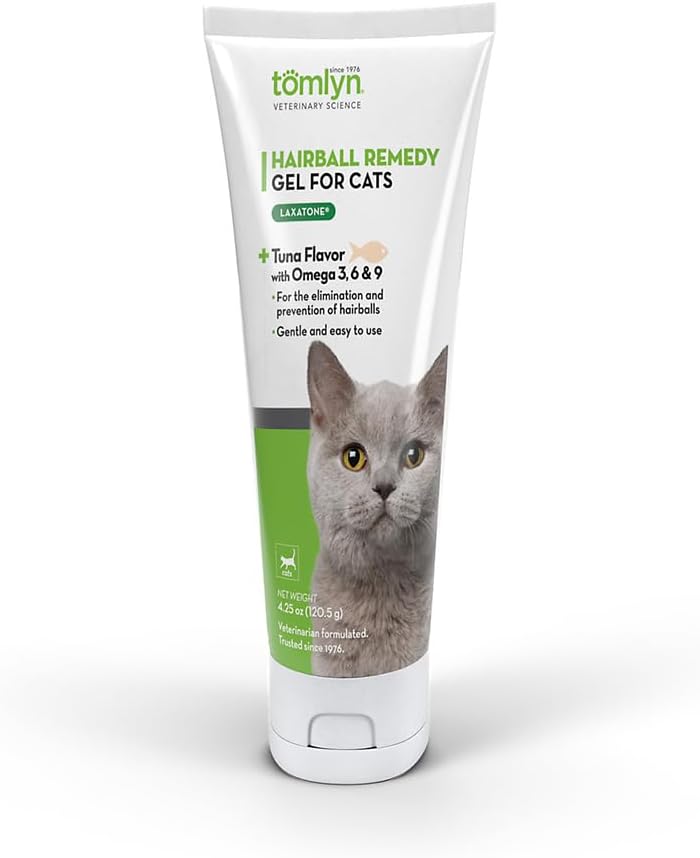 Tomlyn Laxatone Tuna-Flavored Hairball Remedy Gel for Cats and Kittens 4.25 Oz.