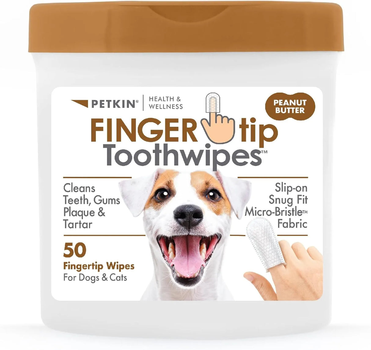 PETKIN - Petkin Fingertip Tooth Wipes for Dogs and Cats Peanut Butter 50 Toallitas - The Red Vitamin MX - Cuidado Dental Para Perros - {{ shop.shopifyCountryName }}