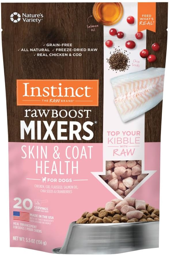 Instinct Raw Boost Mixers Skin & Coat Health Freeze-Dried Dog Food Topper 156Gr.
