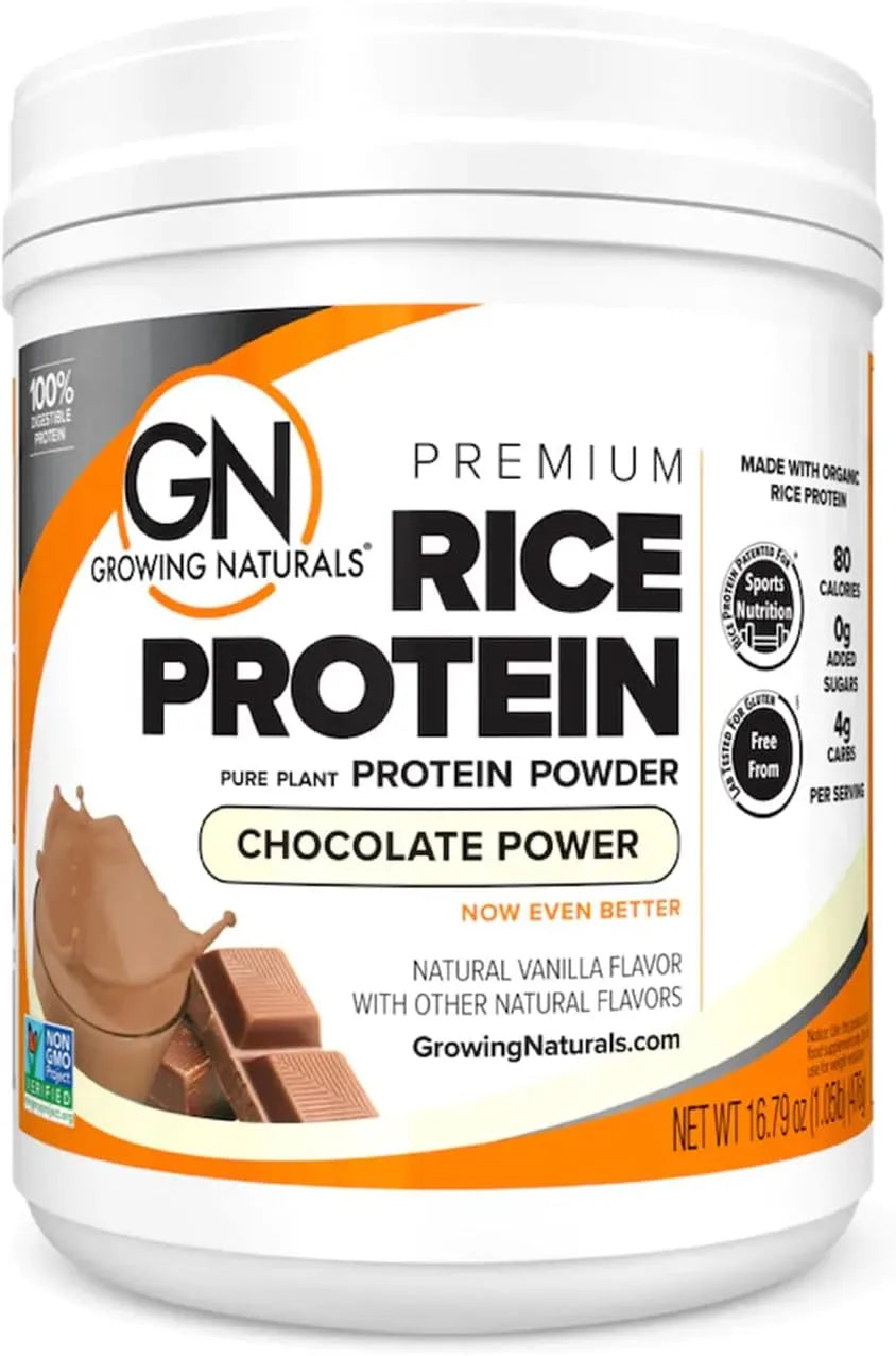 GROWING NATURALS - Growing Naturals Organic Rice Protein Powder 15g Chocolate 490Gr. - The Red Vitamin MX - Suplementos Alimenticios - {{ shop.shopifyCountryName }}