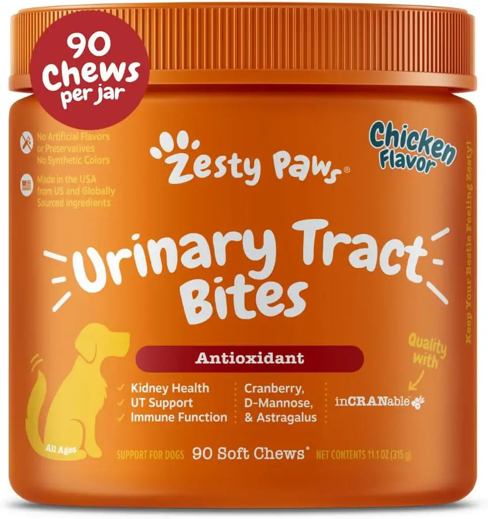 ZESTY PAWS - Zesty Paws Cranberry Supplement for Dogs Urinary Tract Support CHICKEN 90 Masticables - The Red Vitamin MX - Salud De Tracto Urinario Para Perros - {{ shop.shopifyCountryName }}