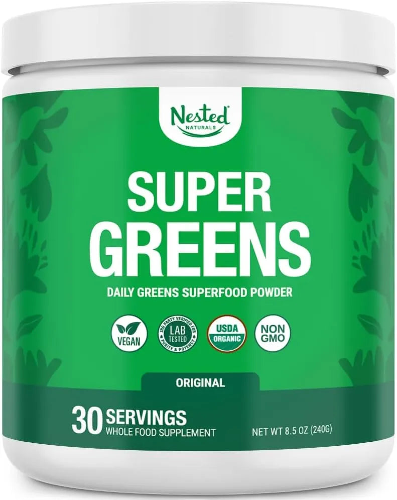 NESTED NATURALS - Nested Naturals Super Greens Daily Greens Superfood Powder 30 Servicios Original 240Gr. - The Red Vitamin MX - Suplementos Alimenticios - {{ shop.shopifyCountryName }}