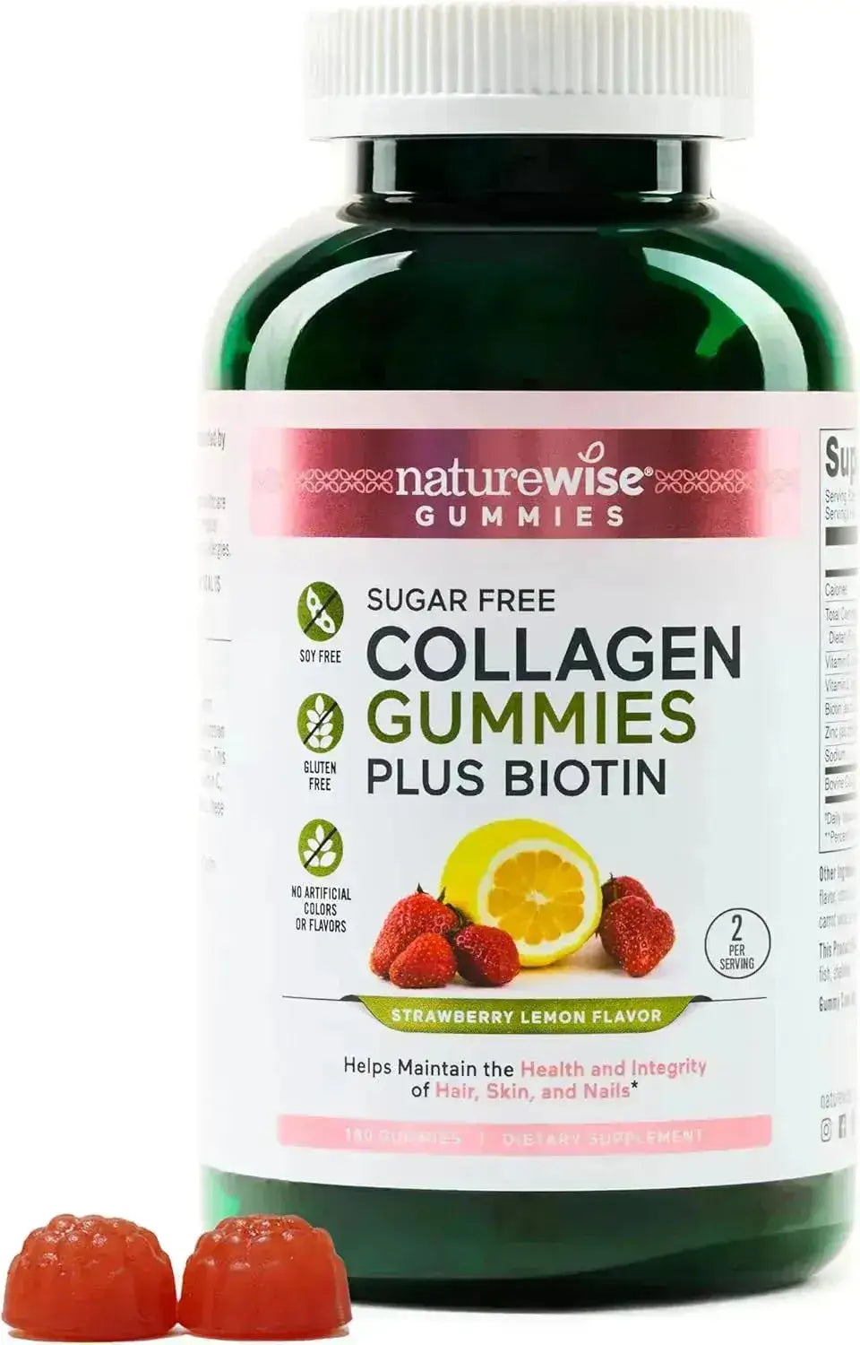 NATUREWISE - NatureWise Sugar-Free Hydrolyzed Collagen Peptide Gummies 180 Gomitas - The Red Vitamin MX - Suplementos Alimenticios - {{ shop.shopifyCountryName }}