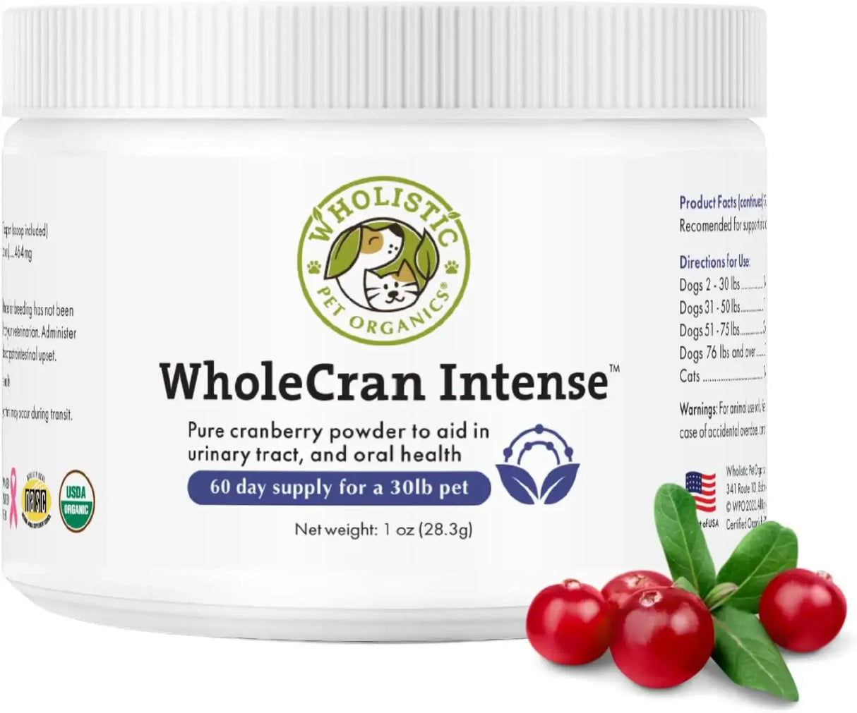 WHOLISTIC PET ORGANICS - Wholistic Pet Organics WholeCran Intense: Organic Cranberry Powder for Dogs 28Gr. - The Red Vitamin MX - Salud De Tracto Urinario Para Perros - {{ shop.shopifyCountryName }}