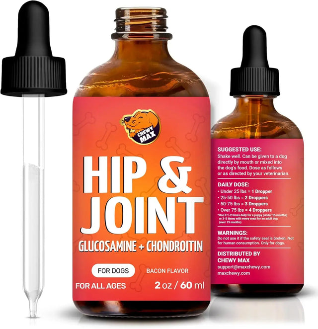 CHEWY MAX - Chewy Max Hip and Joint Supplement 2 Fl.Oz. - The Red Vitamin MX - Cuidado De Cadera Y Articulaciones Para Perros - {{ shop.shopifyCountryName }}