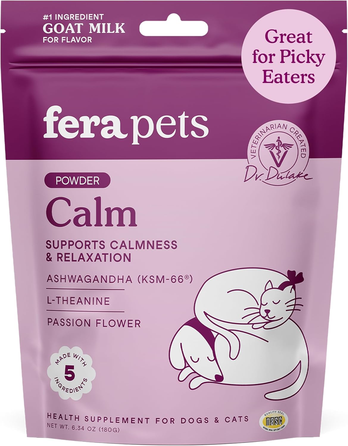 Fera Pet Organics Calming Goat Milk Cat & Dog 60 Servicios 180Gr.