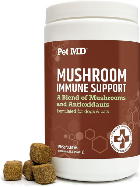 PET MD - Pet MD Mushroom Immune Support for Dogs & Cats 120 Masticables - The Red Vitamin MX - Suplementos Herbales Para Perros - {{ shop.shopifyCountryName }}