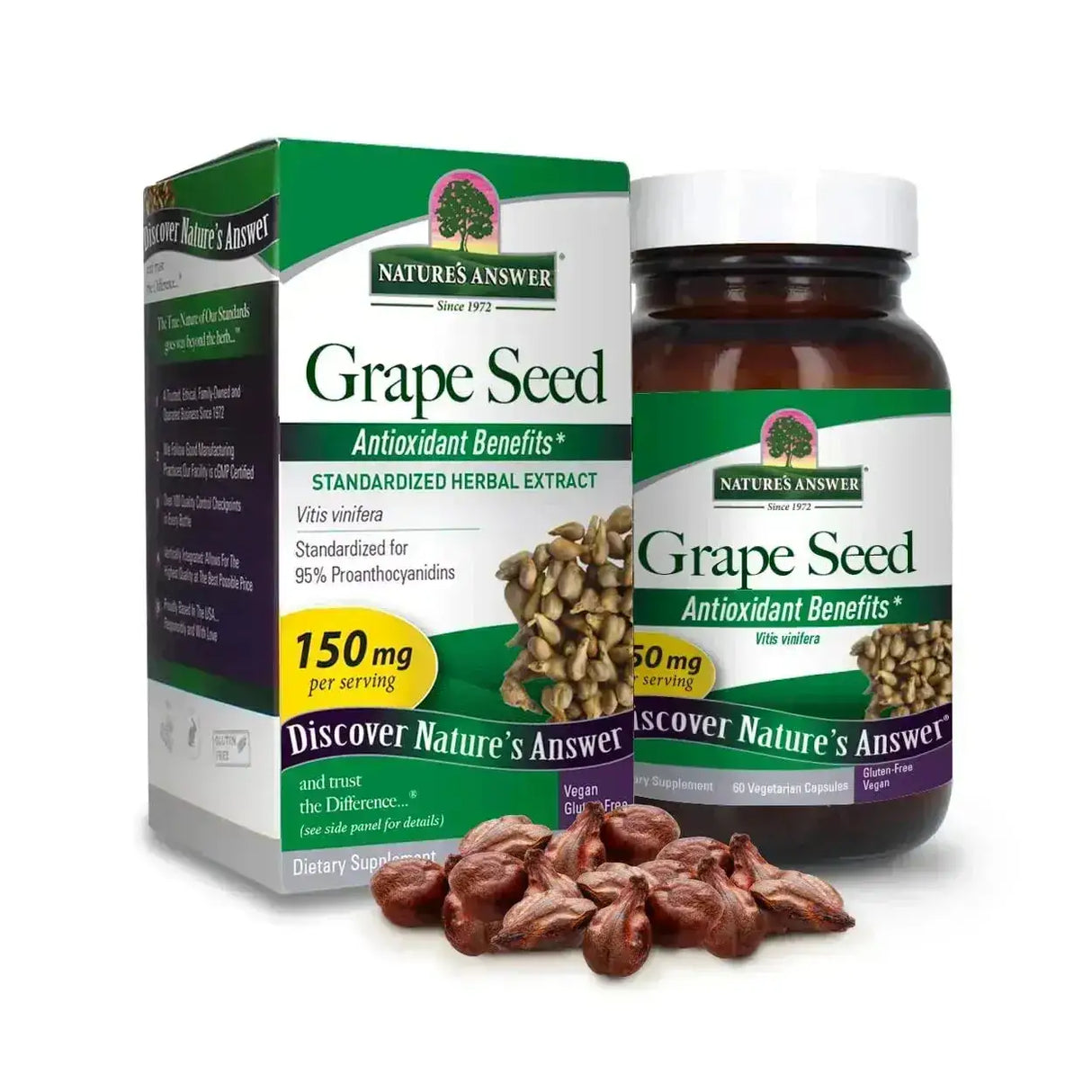 NATURE´S ANSWER - Nature's Answer Grape Seed 150Mg. 60 Capsulas - The Red Vitamin MX - Suplementos Alimenticios - {{ shop.shopifyCountryName }}