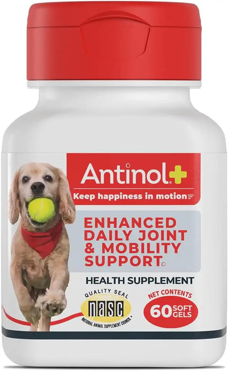 ANTINOL - Antinol Plus Mobility Hip and Joint Supplement for Dogs 60 Capsulas Blandas - The Red Vitamin MX - Cuidado De Cadera Y Articulaciones Para Perros - {{ shop.shopifyCountryName }}