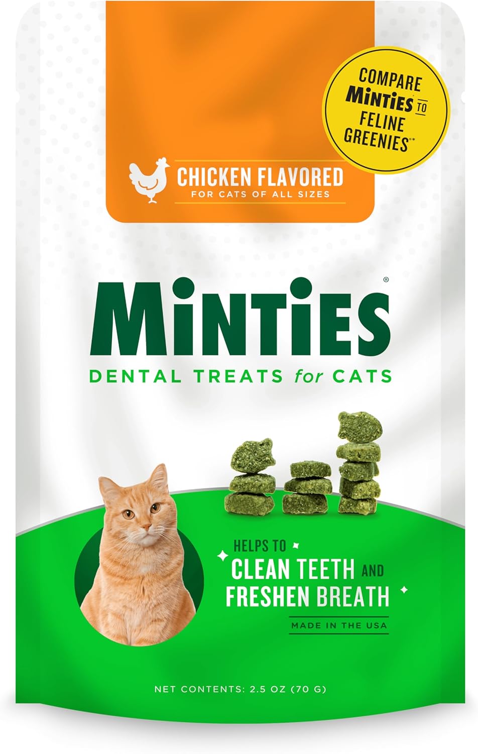 Minties Dental Treats for Cats Chicken Flavored 70Gr.