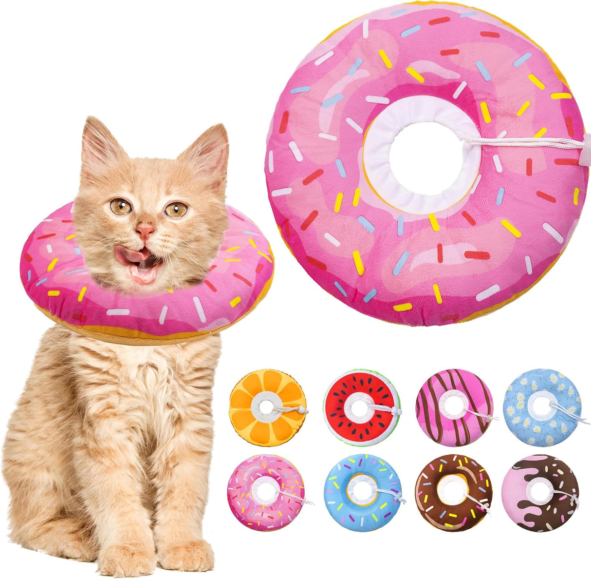 Seyezo Cat Cone Collar Soft Donut Pink Small