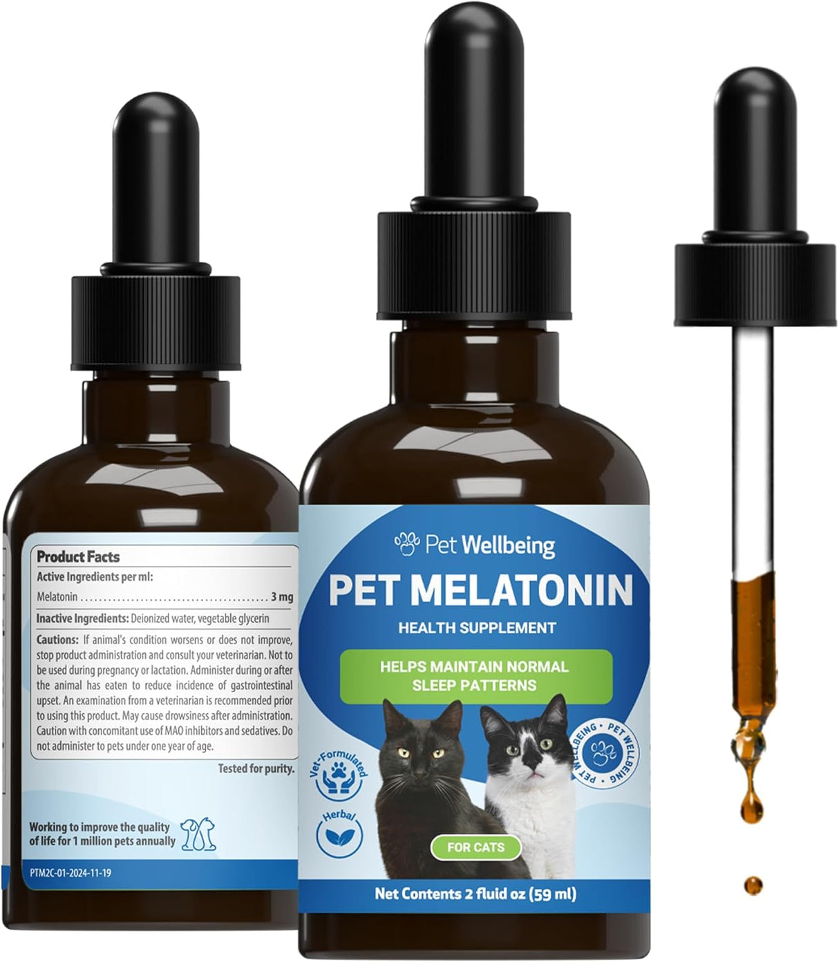 Pet Wellbeing Pet Melatonin for Cats 2 Fl.Oz.