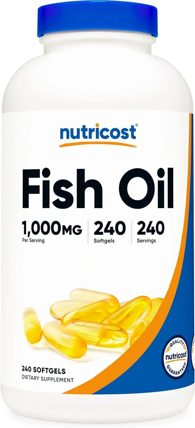 NUTRICOST - Nutricost Fish Oil Omega 3 1000Mg. 240 Capsulas Blandas - The Red Vitamin MX - Suplementos Alimenticios - {{ shop.shopifyCountryName }}