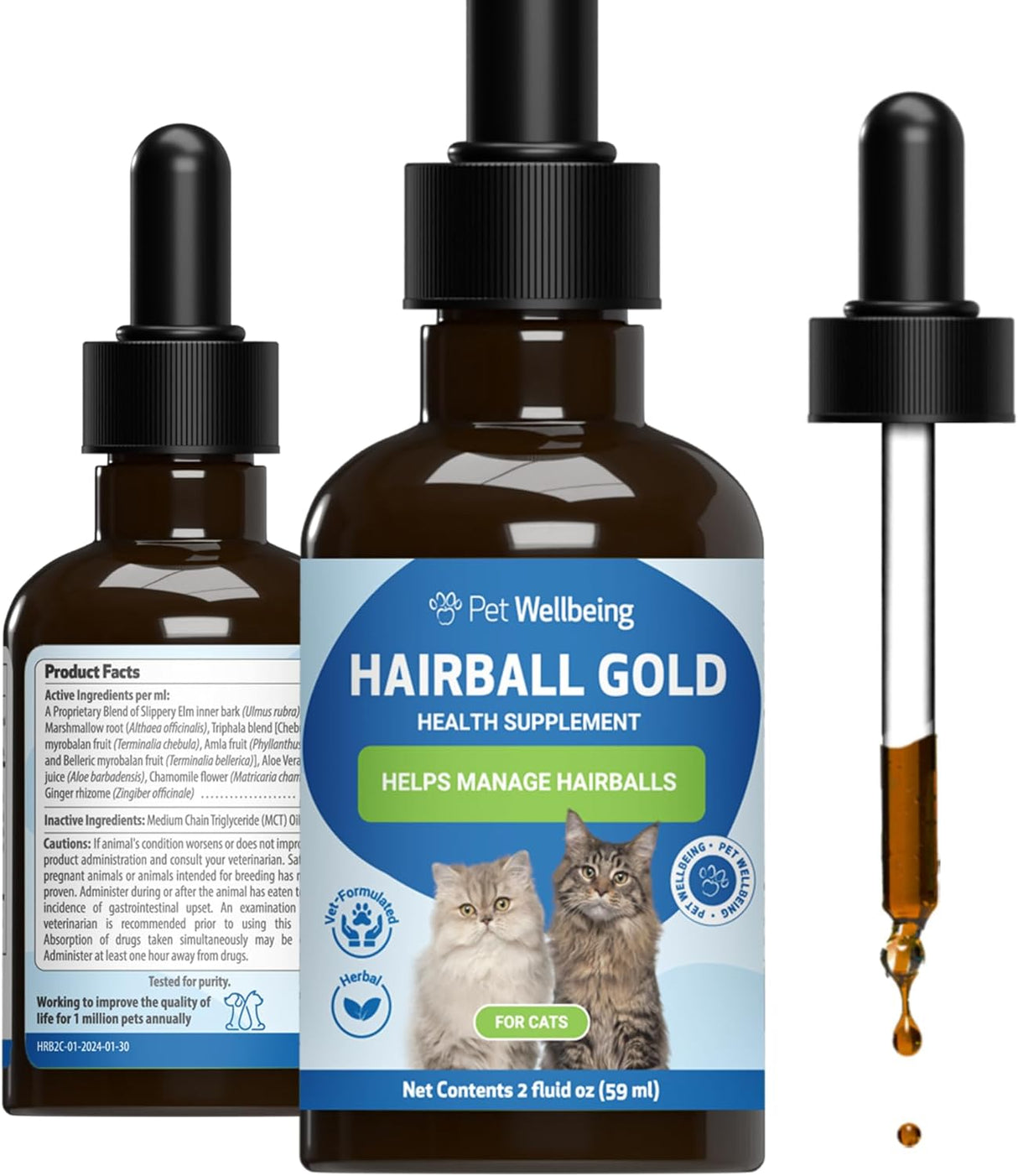 Pet Wellbeing Hairball Gold for Cats 2 Fl.Oz.