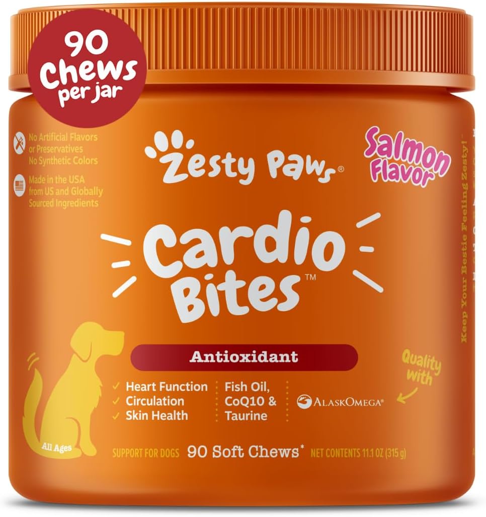 Zesty Paws Cardiovascular Support for Dogs Salmon 90 Masticables