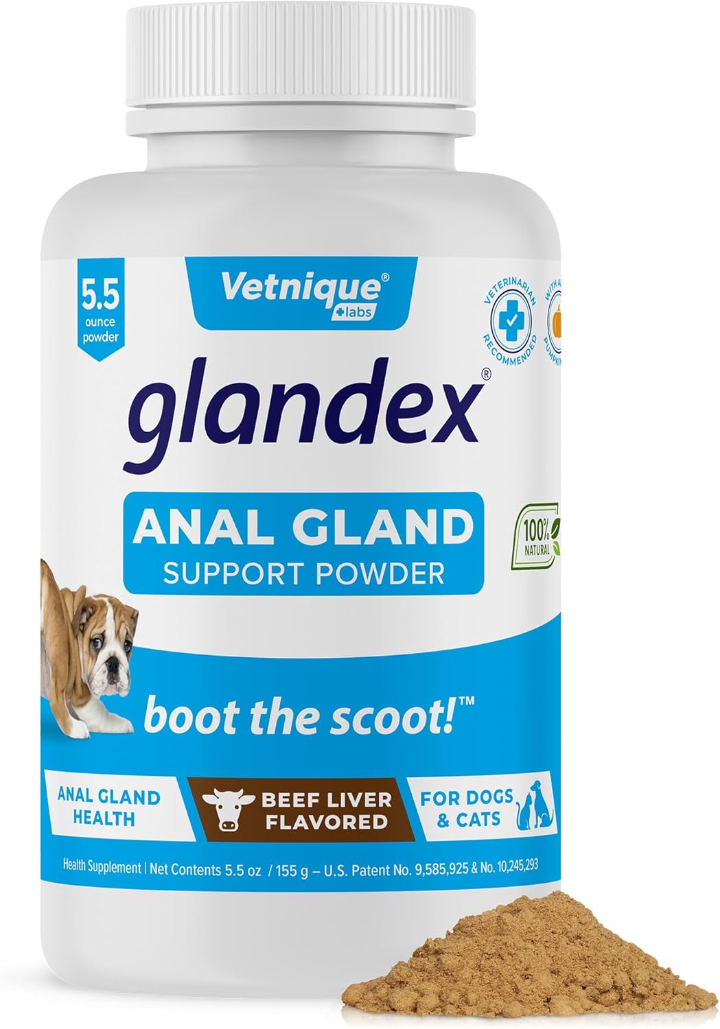 Vetnique Labs Glandex Dog Fiber Supplement Powder Beef Liver 155Gr.