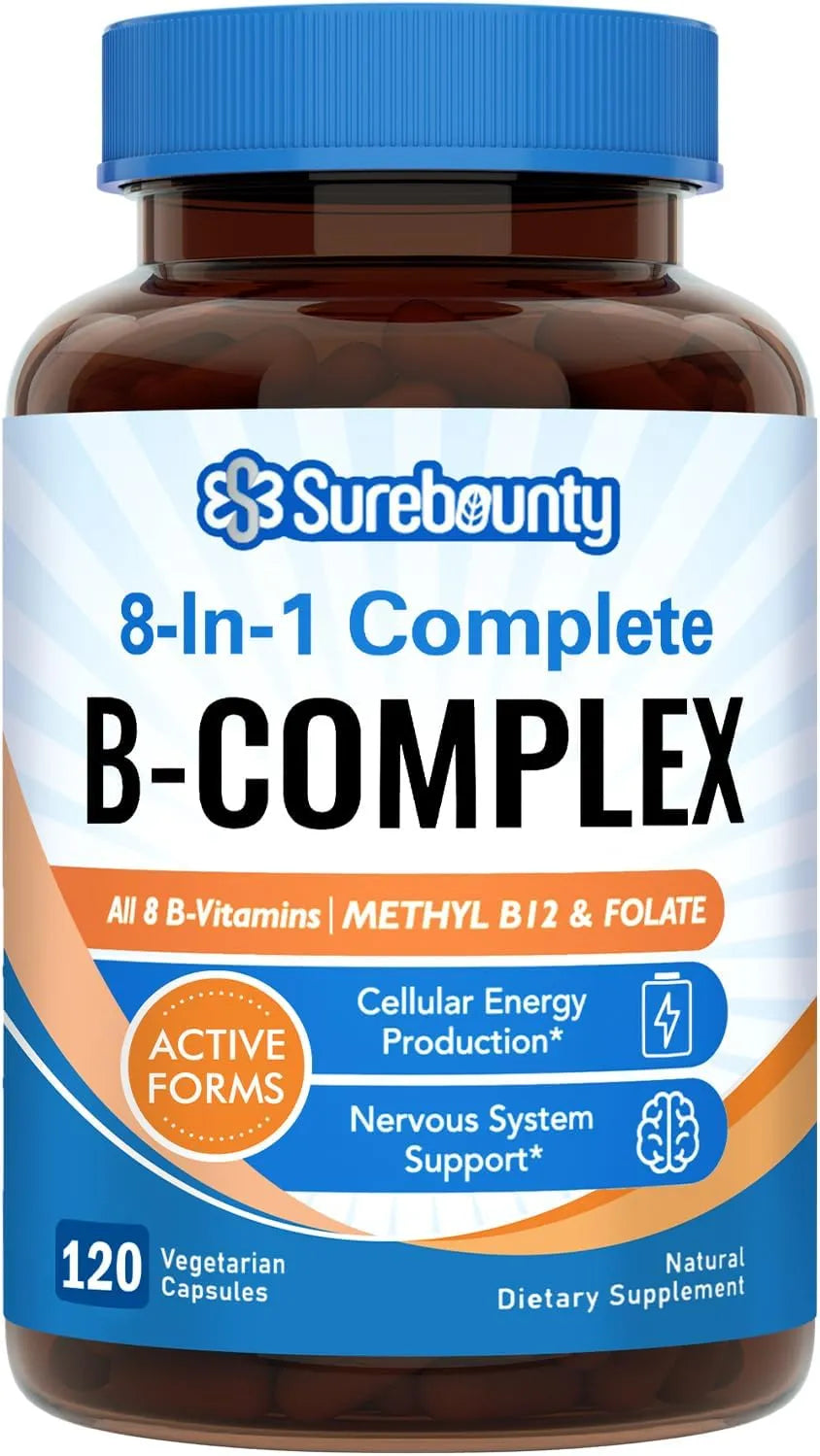SUREBOUNTY - Surebounty 8-in-1 Vitamin B Complex 120 Capsulas - The Red Vitamin MX - Suplementos Alimenticios - {{ shop.shopifyCountryName }}