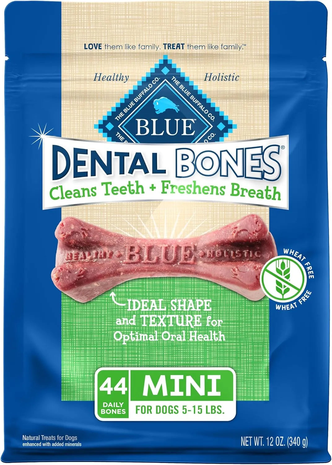 BLUE BUFFALO - Blue Buffalo Dental Bones Mini Natural Dental Chew Dog Treats 44 Piezas - The Red Vitamin MX - Cuidado Dental Para Perros - {{ shop.shopifyCountryName }}