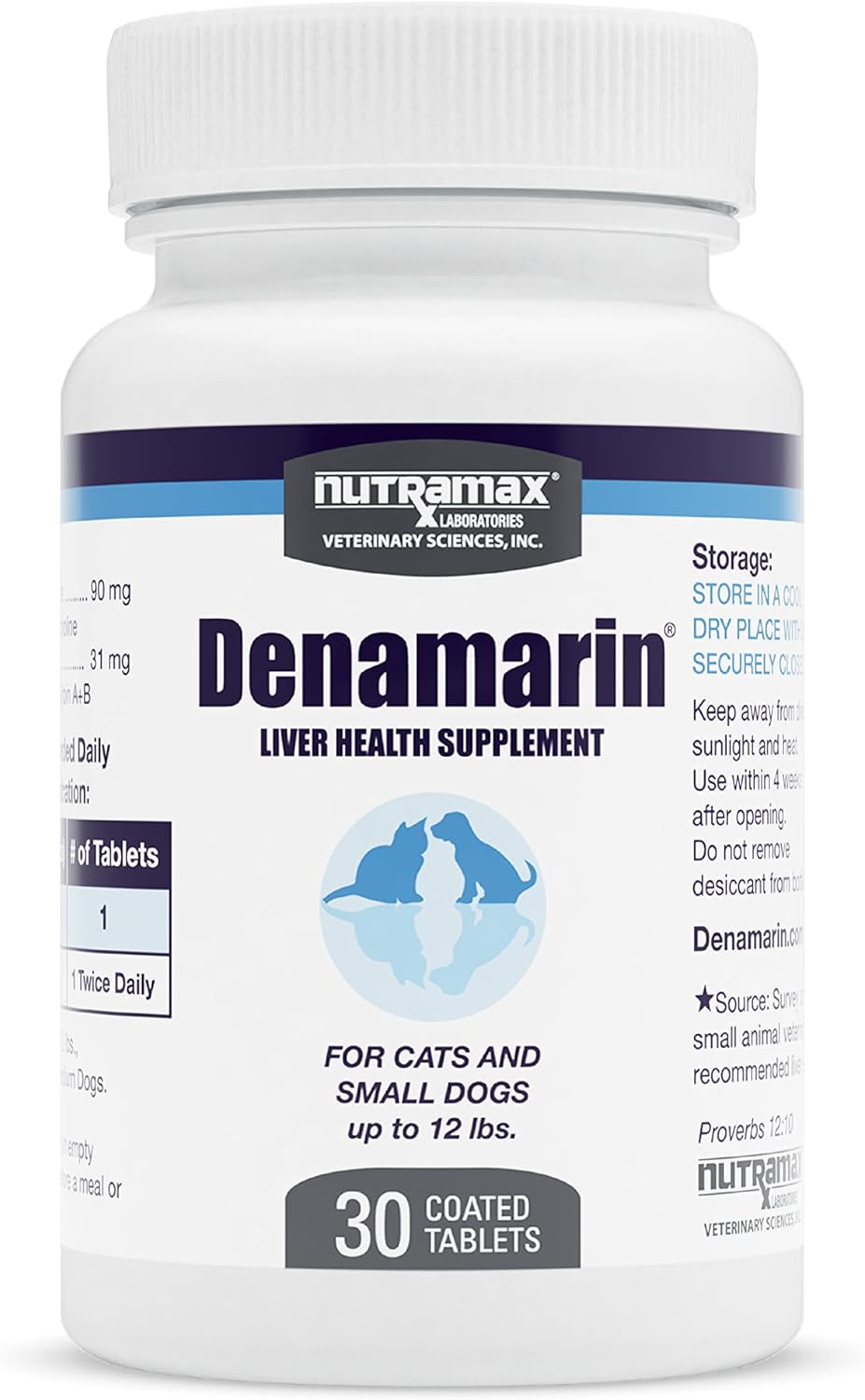 Nutramax Laboratories Denamarin Liver Health for Small Dogs and Cats 30 Tabletas