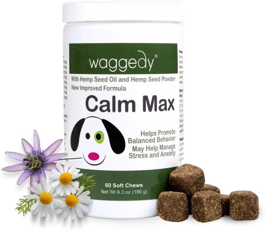 WAGGEDY - waggedy Calm Max 60 Masticables - The Red Vitamin MX - Relajantes Para Perros - {{ shop.shopifyCountryName }}