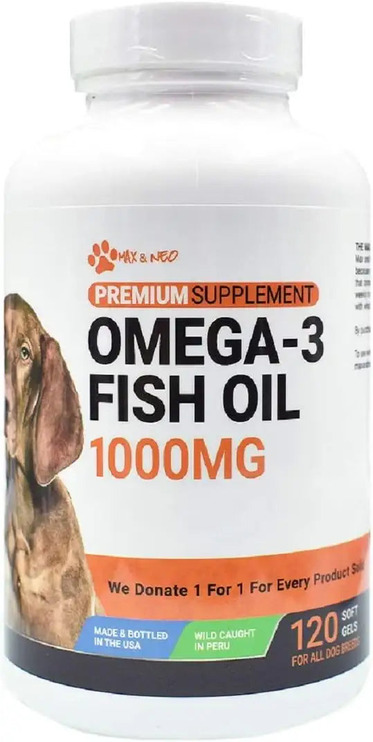 MAX AND NEO - Max and Neo Omega 3 Fish Oil for Dogs 120 Capsulas Blandas - The Red Vitamin MX - Aceite De Pescado Para Perros - {{ shop.shopifyCountryName }}