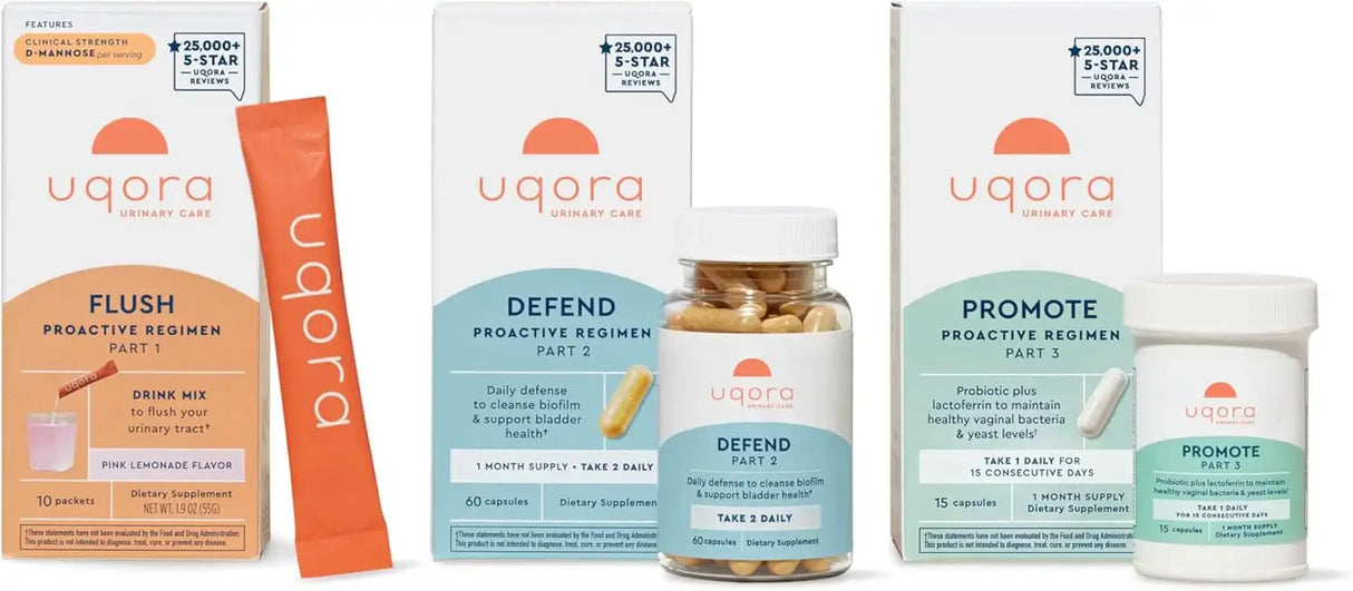 UQORA - Uqora Complete Regimen with Flush Defend & Promote Urinary Tract - The Red Vitamin MX - Suplementos Alimenticios - {{ shop.shopifyCountryName }}