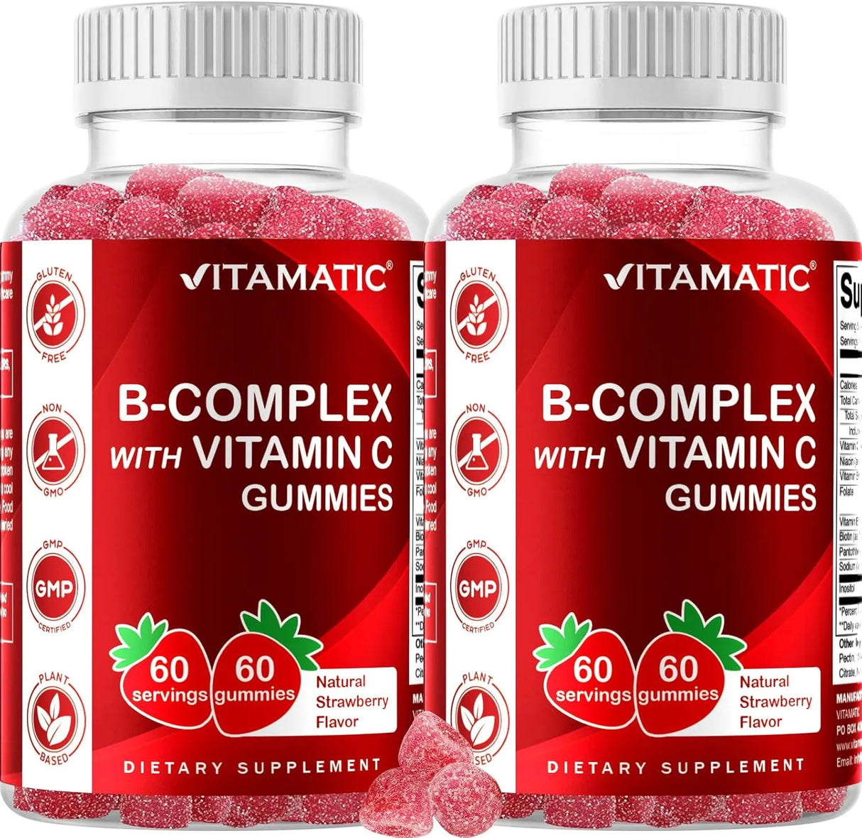 VITAMATIC - Vitamatic Vitamin B Complex Gummies with Vitamin C 60 Gomitas 2 Pack - The Red Vitamin MX - Suplementos Alimenticios - {{ shop.shopifyCountryName }}
