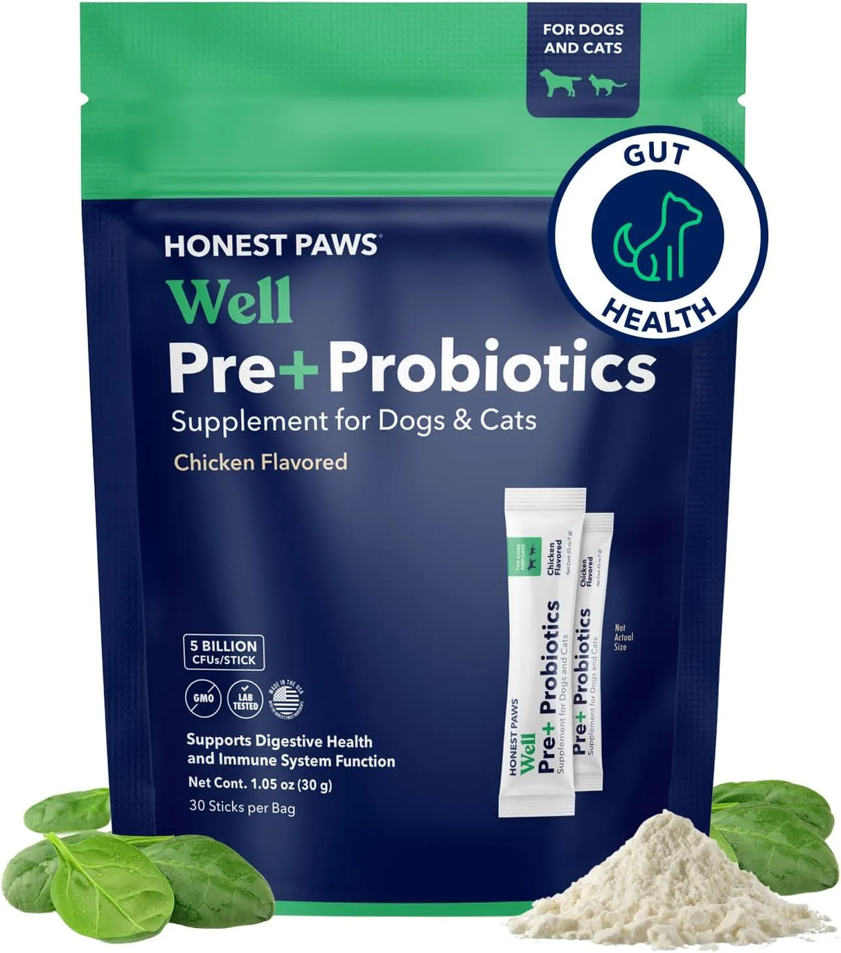 HONEST PAWS - Honest Paws Premium Probiotic Powder Chicken 30 Paquetes - The Red Vitamin MX - Probióticos Para Perros - {{ shop.shopifyCountryName }}