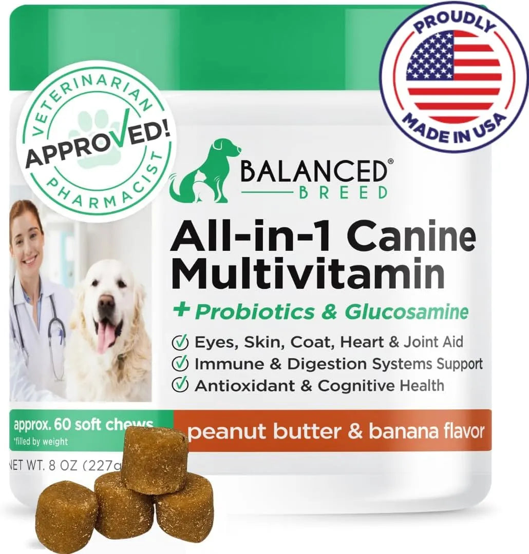 BALANCED BREED - Balanced Breed All-in-1 Dog Vitamins 60 Masticables - The Red Vitamin MX - Multivitamínicos Para Perros - {{ shop.shopifyCountryName }}