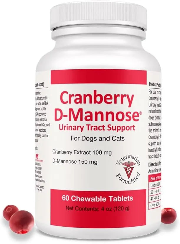 PET HEALTH SOLUTIONS - Pet Health Solutions Cranberry D-Mannose Urinary Tract Supplement for Dogs 60 Tabletas Masticables - The Red Vitamin MX - Salud De Tracto Urinario Para Perros - {{ shop.shopifyCountryName }}