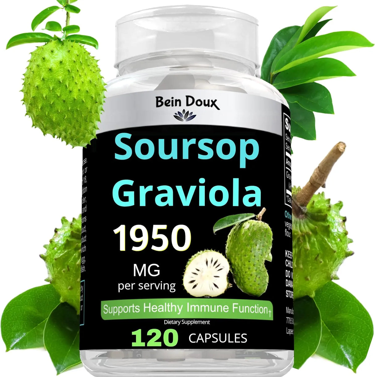 BEIN DOUX - BEIN DOUX Soursop Graviola 1950Mg. 120 Capsulas - The Red Vitamin MX - Suplementos Alimenticios - {{ shop.shopifyCountryName }}