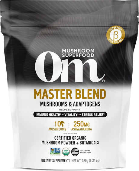 OM - Om Mushroom Master Blend 10 Mushroom Complex Powder 180Gr. - The Red Vitamin MX - Suplementos Alimenticios - {{ shop.shopifyCountryName }}