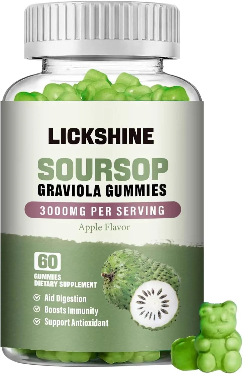 LICKSHINE - Lickshine Soursop Graviola Gummies 3000Mg. 60 Gomitas - The Red Vitamin MX - Suplementos Alimenticios - {{ shop.shopifyCountryName }}