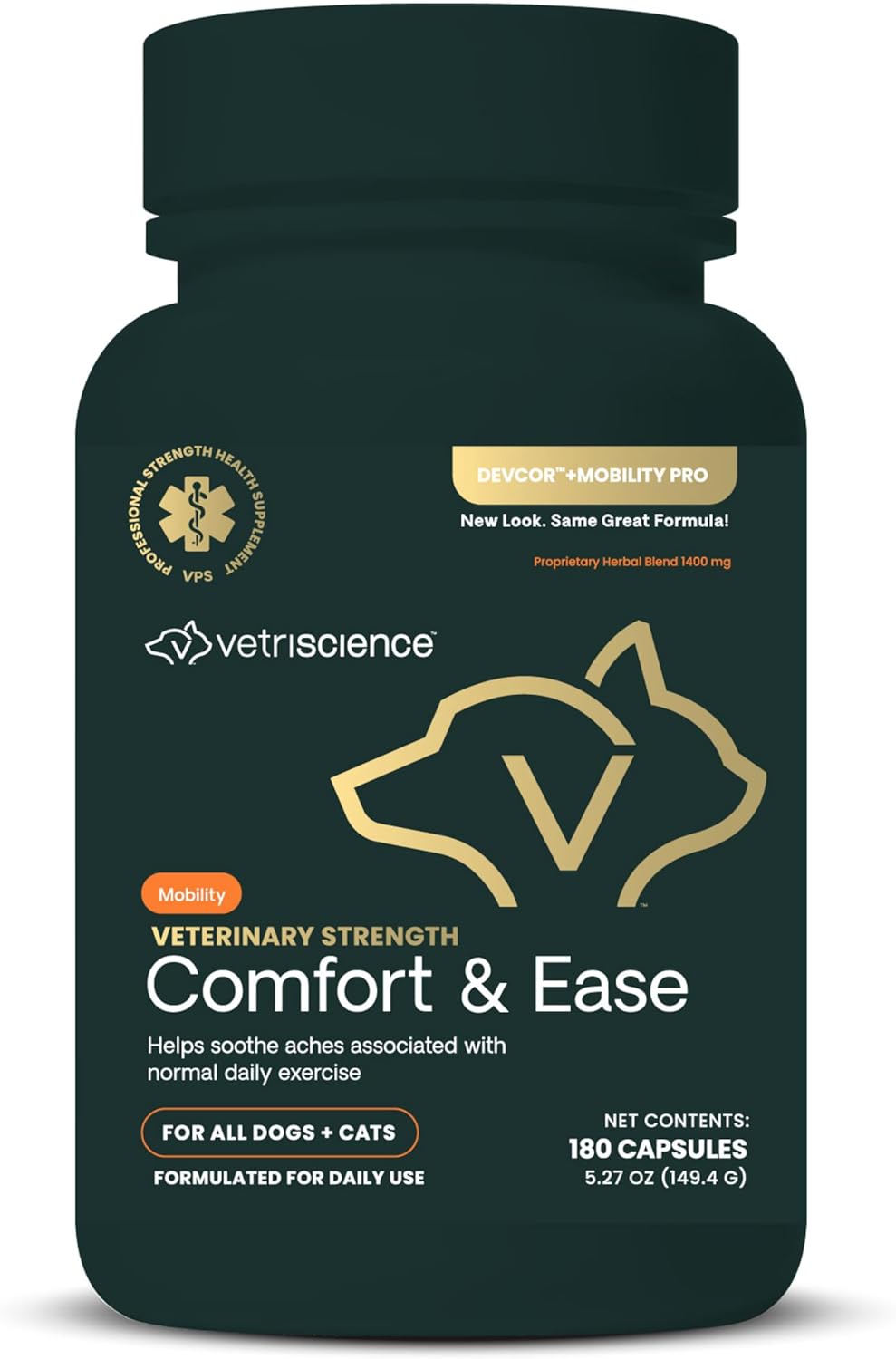 VETRISCIENCE Veterinary Strength Comfort & Ease 180 Capsulas