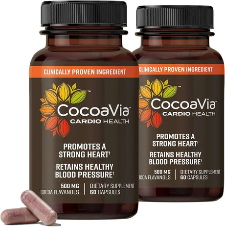 COCOAVIA - CocoaVia Cardio Health Cocoa Flavanols 500Mg. 60 Capsulas 2 Pack - The Red Vitamin MX - Suplementos Alimenticios - {{ shop.shopifyCountryName }}