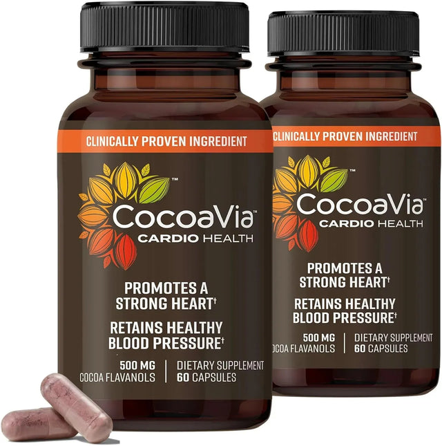 COCOAVIA - CocoaVia Cardio Health Cocoa Flavanols 500Mg. 60 Capsulas 2 Pack - The Red Vitamin MX - Suplementos Alimenticios - {{ shop.shopifyCountryName }}