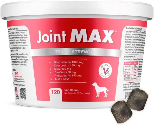 JOINT MAX - Joint Max TS Joint Supplement Vet Formulated 120 Masticables - The Red Vitamin MX - Cuidado De Cadera Y Articulaciones Para Perros - {{ shop.shopifyCountryName }}