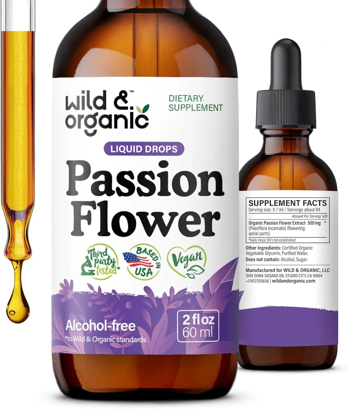 WILD & ORGANIC - Wild & Organic Passionflower Tincture 2 Fl.Oz. - The Red Vitamin MX - Suplementos Alimenticios - {{ shop.shopifyCountryName }}