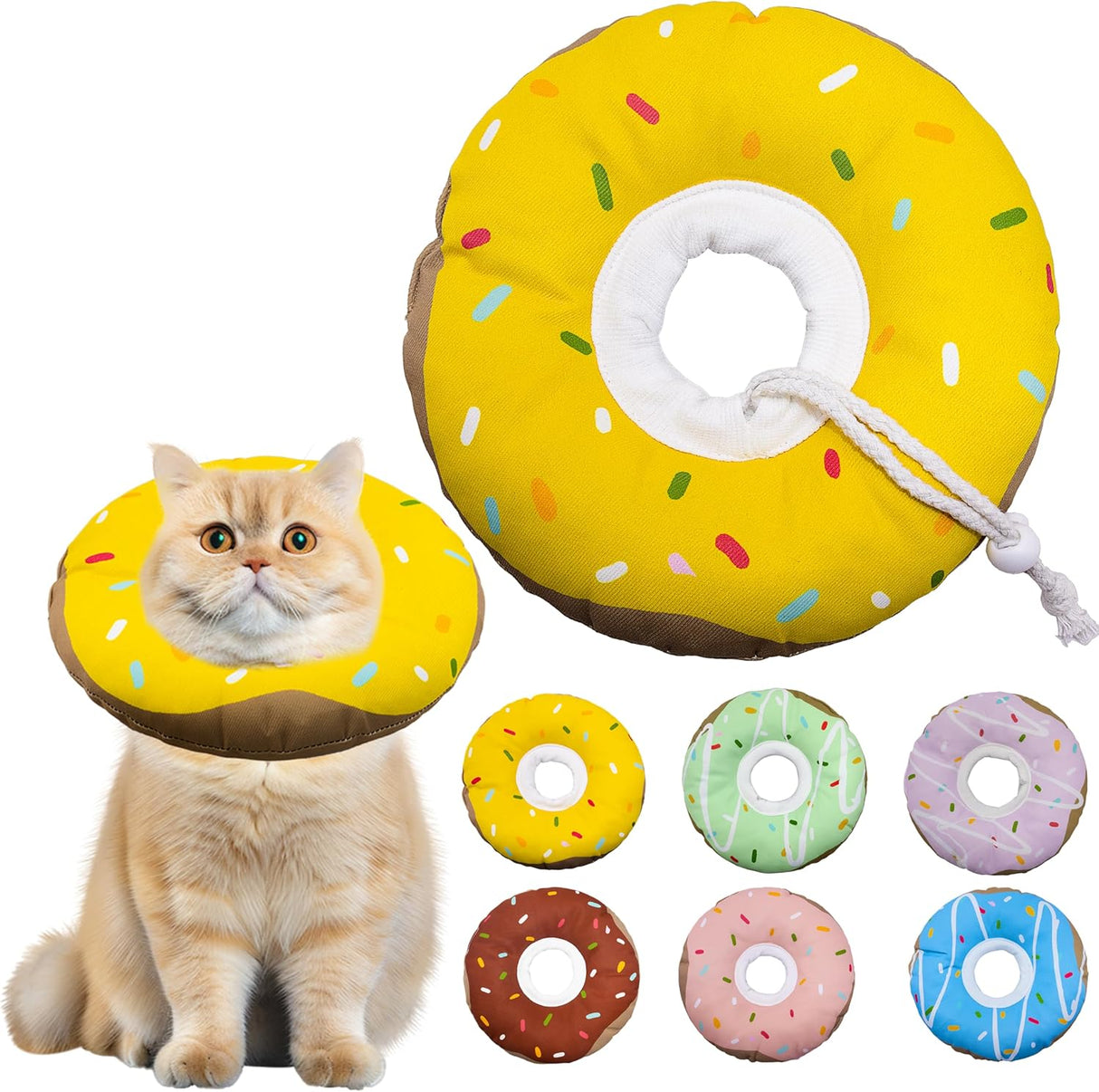 Seyezo Cat Cone Collar Soft Yellow Medium