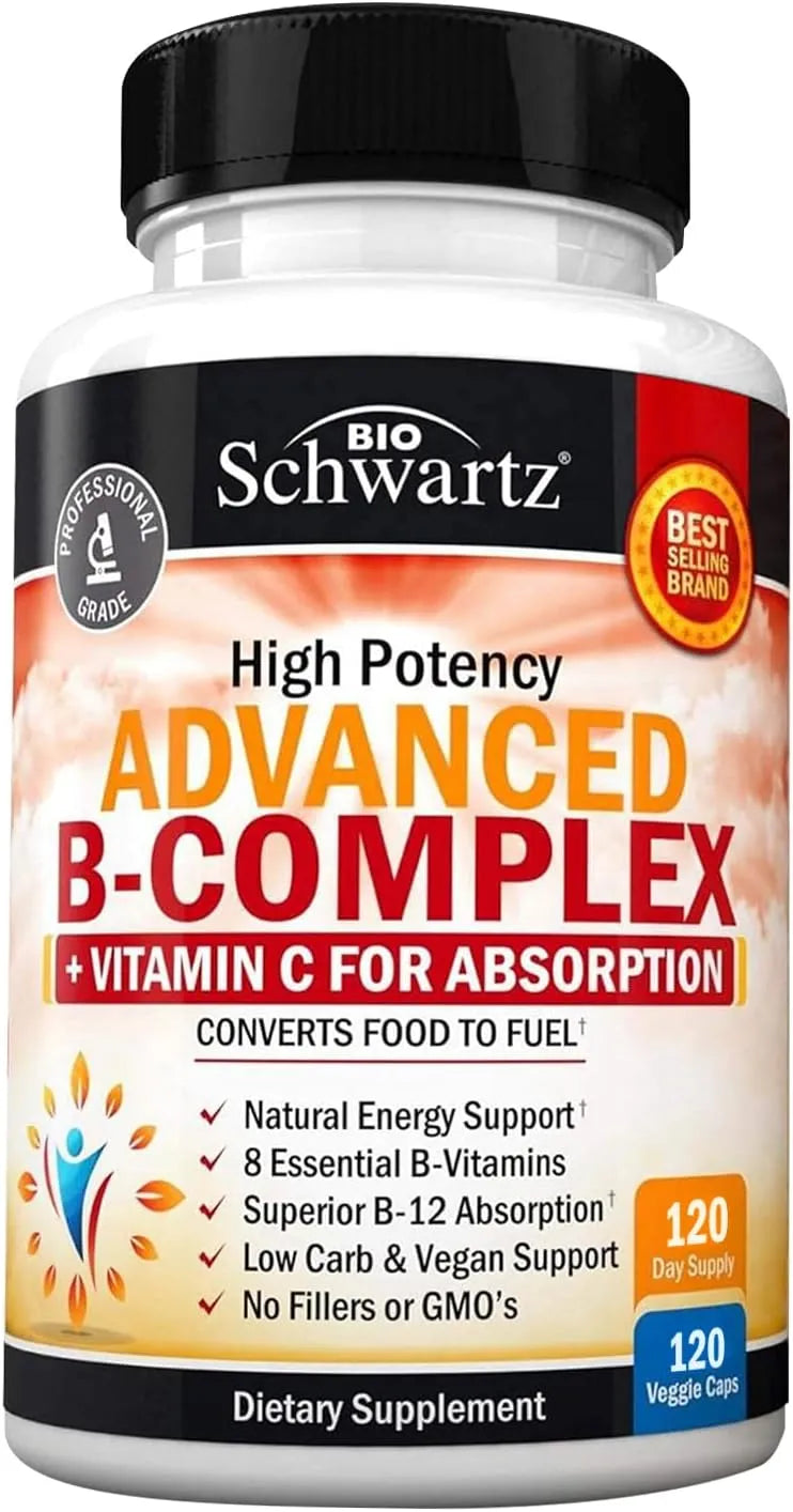 BIO SCHWARTZ - BioSchwartz Vitamin B Complex with Vitamin C 120 Capsulas - The Red Vitamin MX - Suplementos Alimenticios - {{ shop.shopifyCountryName }}