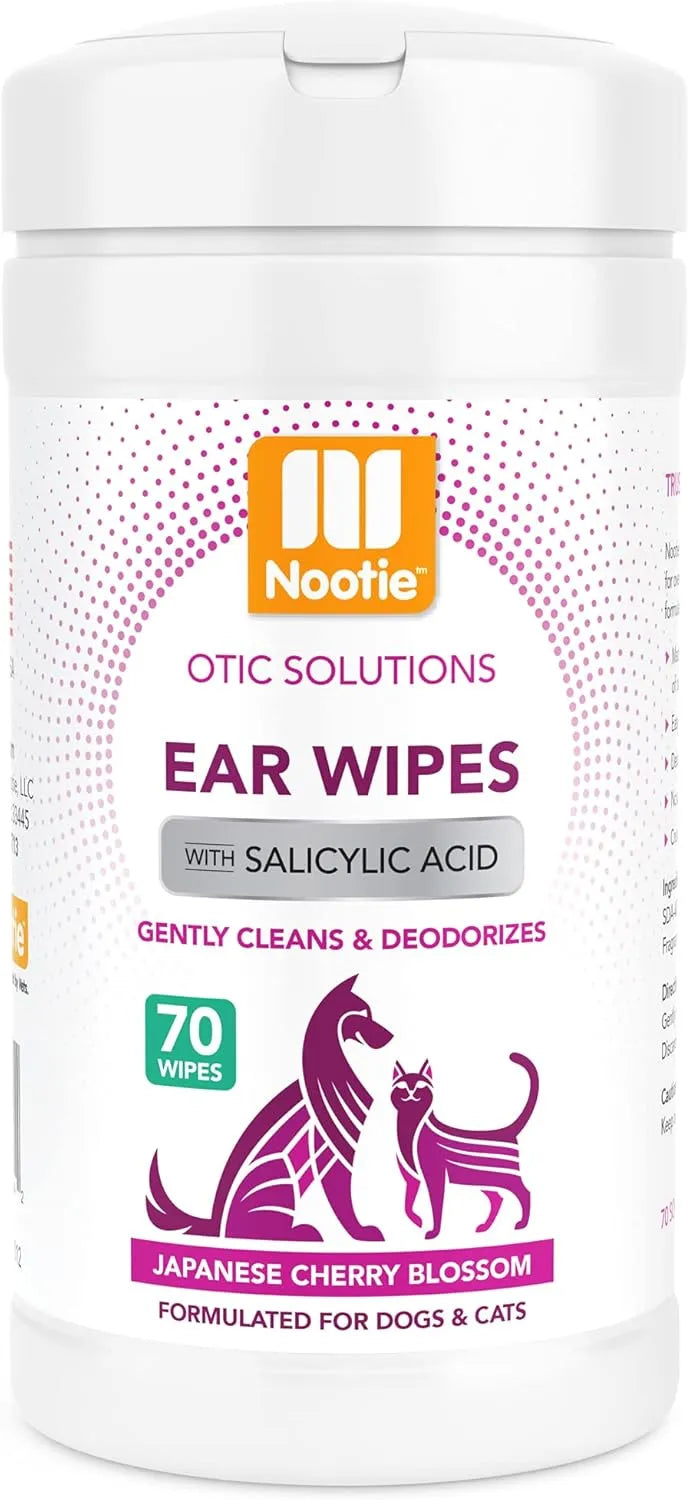 NOOTIE - Nootie Dog & Cat Ear Wipes with Salicylic Acid Japanese Cherry Blossom Scent 70 Toallitas - The Red Vitamin MX - Cuidado Del Oído De Perros - {{ shop.shopifyCountryName }}
