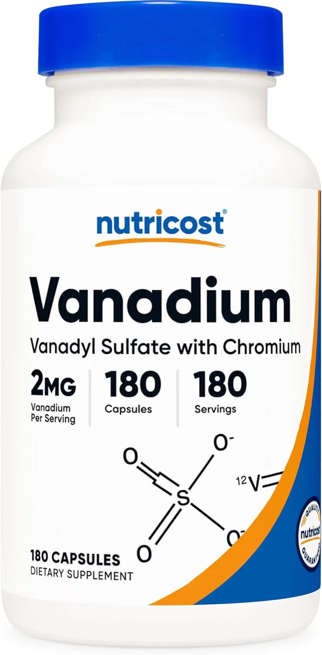 NUTRICOST - Nutricost Vanadium + Chromium 2Mg. 180 Capsulas - The Red Vitamin MX - Suplementos Alimenticios - {{ shop.shopifyCountryName }}