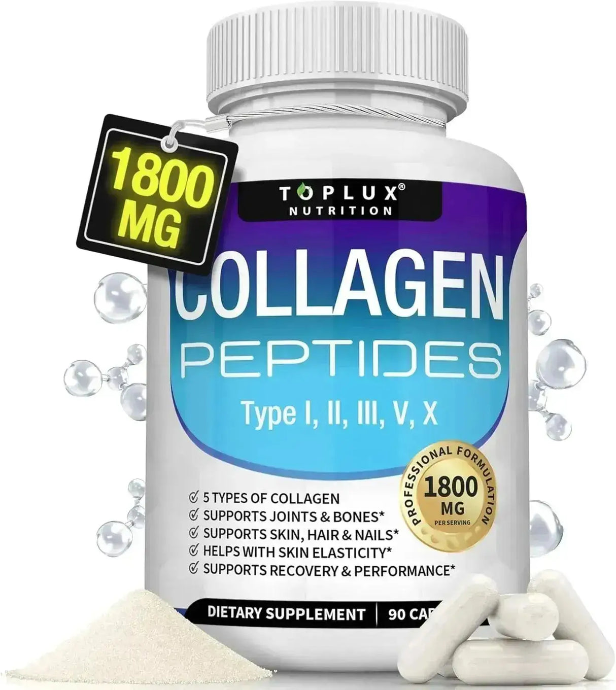 TOPLUX - Toplux Multi Collagen Peptides 1800Mg. 90 Capsulas - The Red Vitamin MX - Suplementos Alimenticios - {{ shop.shopifyCountryName }}