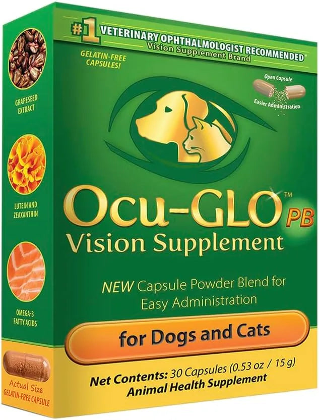 OCU-GLO - Ocu-GLO PB Vision Supplement for Small Dogs & Cats 30 Capsulas - The Red Vitamin MX - Cuidado De Los Ojos De Los Perros - {{ shop.shopifyCountryName }}