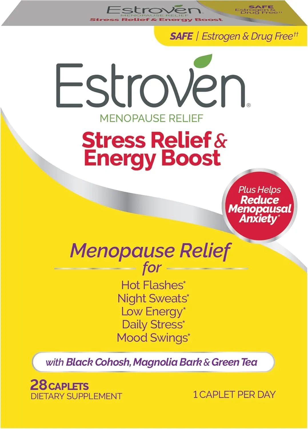 ESTROVEN - Estroven Stress Relief & Energy Boost for Menopause Relief 28 Tabletas - The Red Vitamin MX - Suplementos Alimenticios - {{ shop.shopifyCountryName }}
