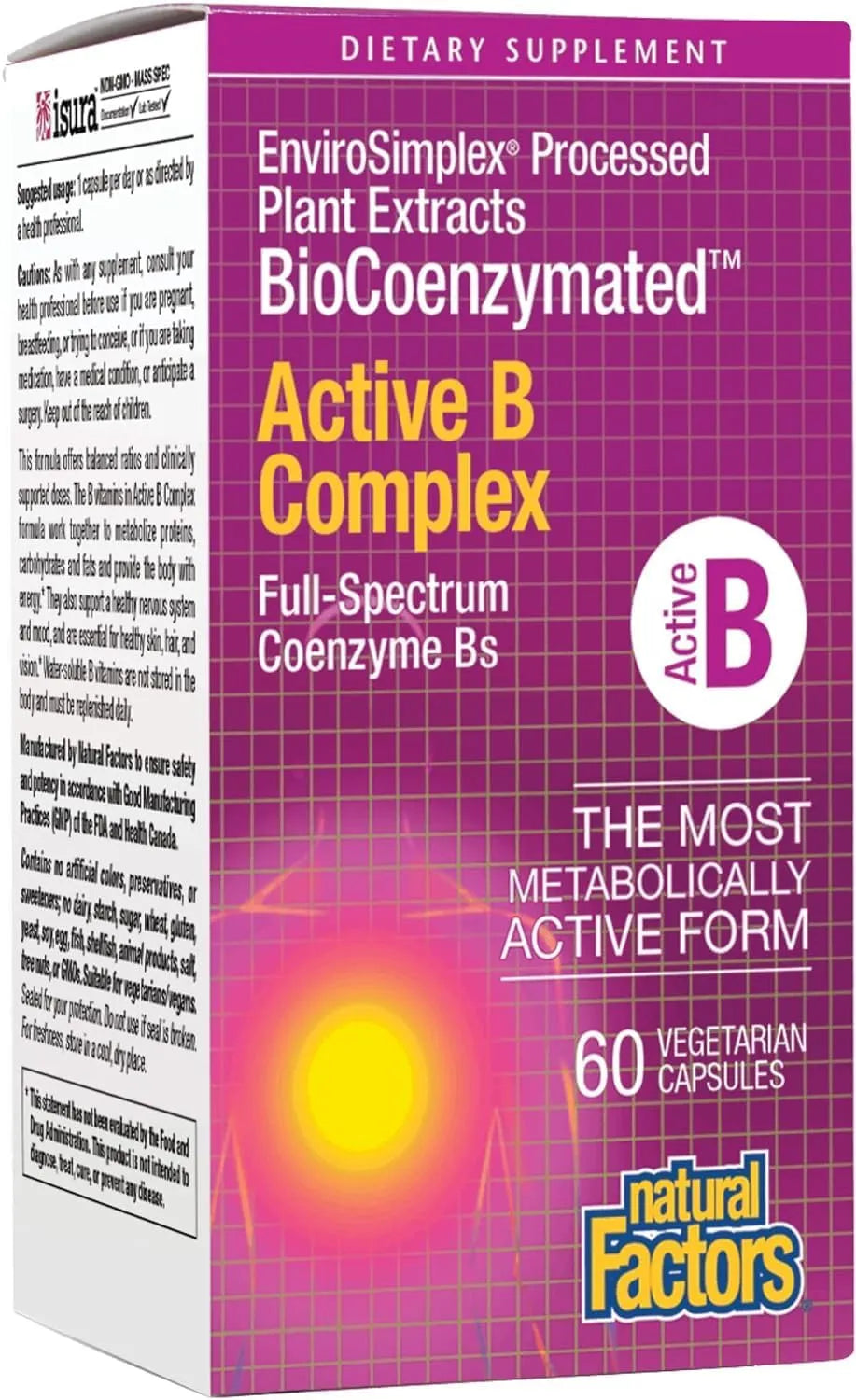 NATURAL FACTORS - Natural Factors BioCoenzymated Active B Complex 60 Capsulas - The Red Vitamin MX - Suplementos Alimenticios - {{ shop.shopifyCountryName }}